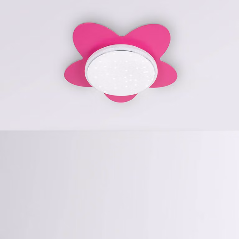 Elobra Plafoniera Blume Starlight, Violetto / Fucsia / Rosa, Cameretta, Legno, Plafoniera
