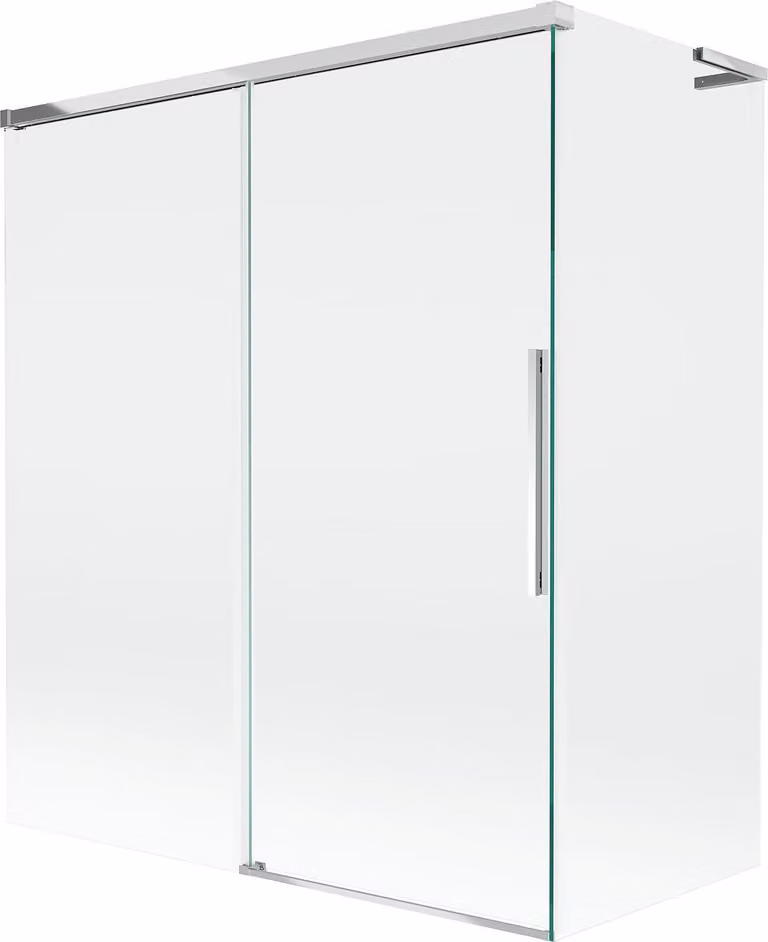 Mexen Rox L paratia da vasca da bagno a 2 ante scorrevoli 140 + 70 x 150 cm, trasparente, cromo - 8C9L-140-070-01-00