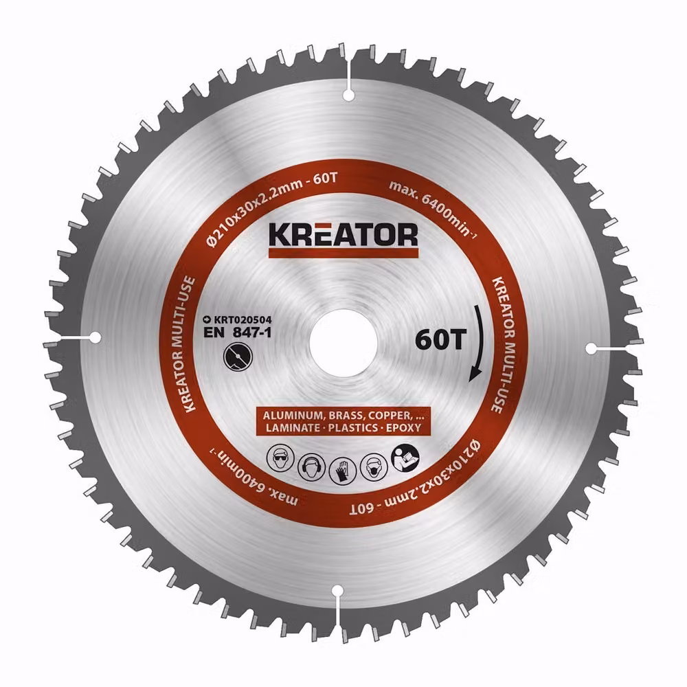 Lama circolare 210 x 30 x 2,2 mm per metallo legno PVC incl. anelli di riduzione
