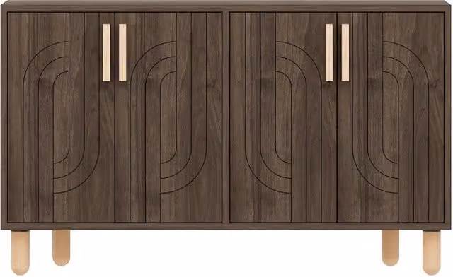 Credenza in legno "Rodney" - 120 x 30 x 74 cm - Marrone