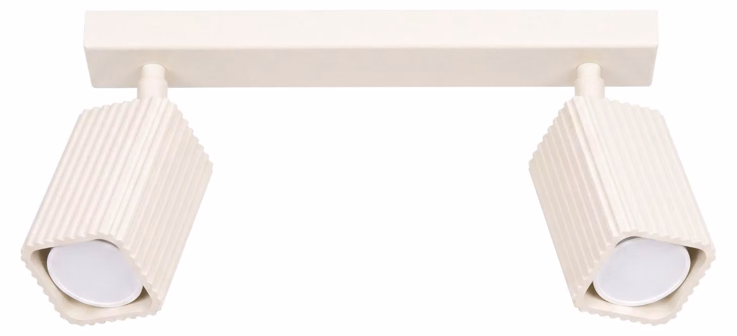 Plafoniera RAYO 2 beige 2xGU10 10W alluminio 16,5x6x30cm Sollux Lighting