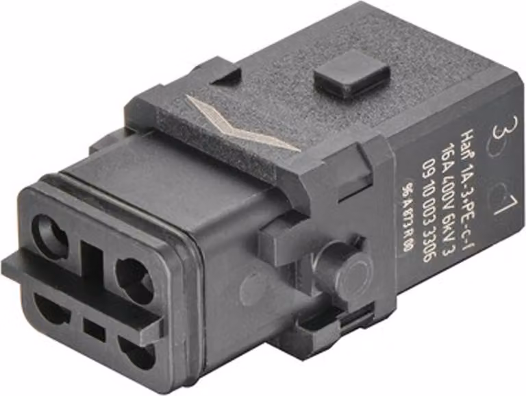 HARTING Han 1A Connettore compatto Inserto femmina (F) Connessione a crimpare, 3 poli+PE 400V, 16A - 1 pezzo
