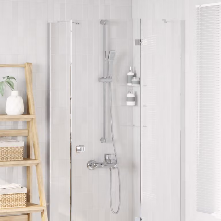 Set di doccia con soffione vidaXL in acciaio inox color argento