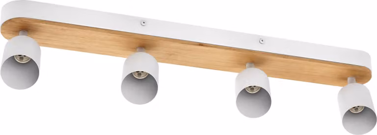 OSRAM LED Spot Wood Line Faretto da soffitto 4x GU10, bianco/decorazione legno, acciaio/legno di gomma, orientabile, IP20, uso interno
