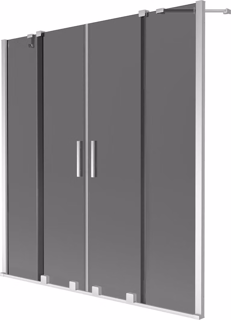 Mexen Velar Duo paratia per vasca da bagno a 2 ante scorrevoli 150 x 150 cm, grafite, cromo - 896-150-000-42-01