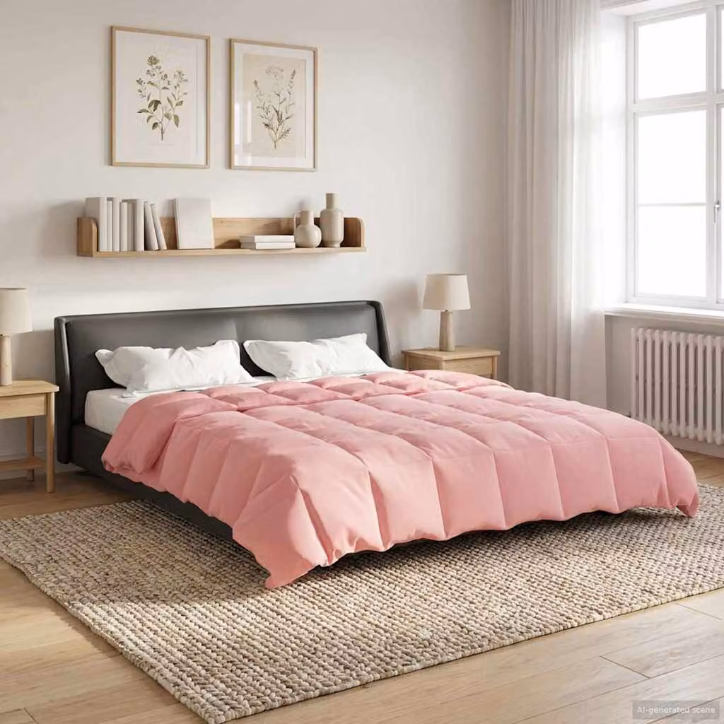 Piumino estivo reversibile vidaXL in microfibra traspirante, Rosa, L 240 x P 220 cm