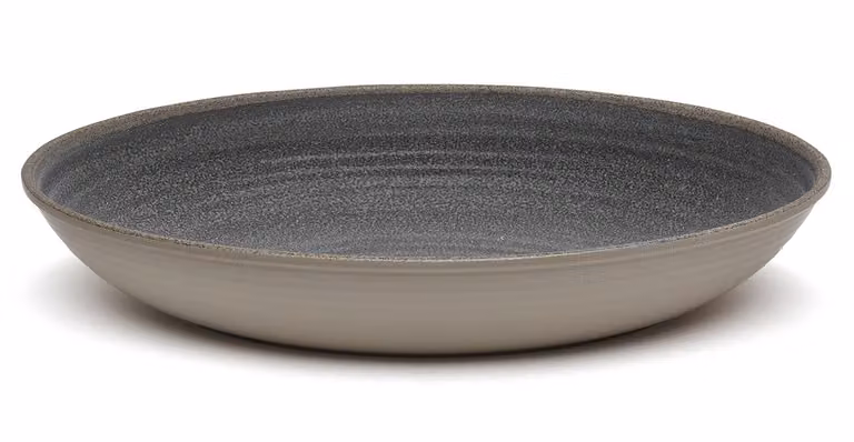 Risottiera ovale in melamina, Linea Rena Nera, dim. 33x22cm