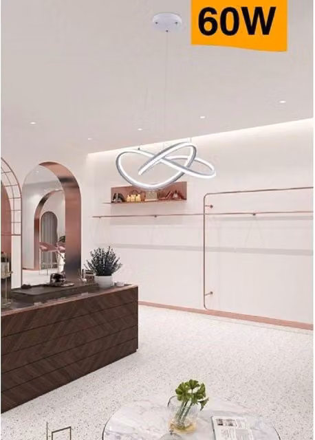 Lampadario a LED Moderno Intrecciato Trade Shop Bianco con Altezza Regolabile e Luce CCT 60W