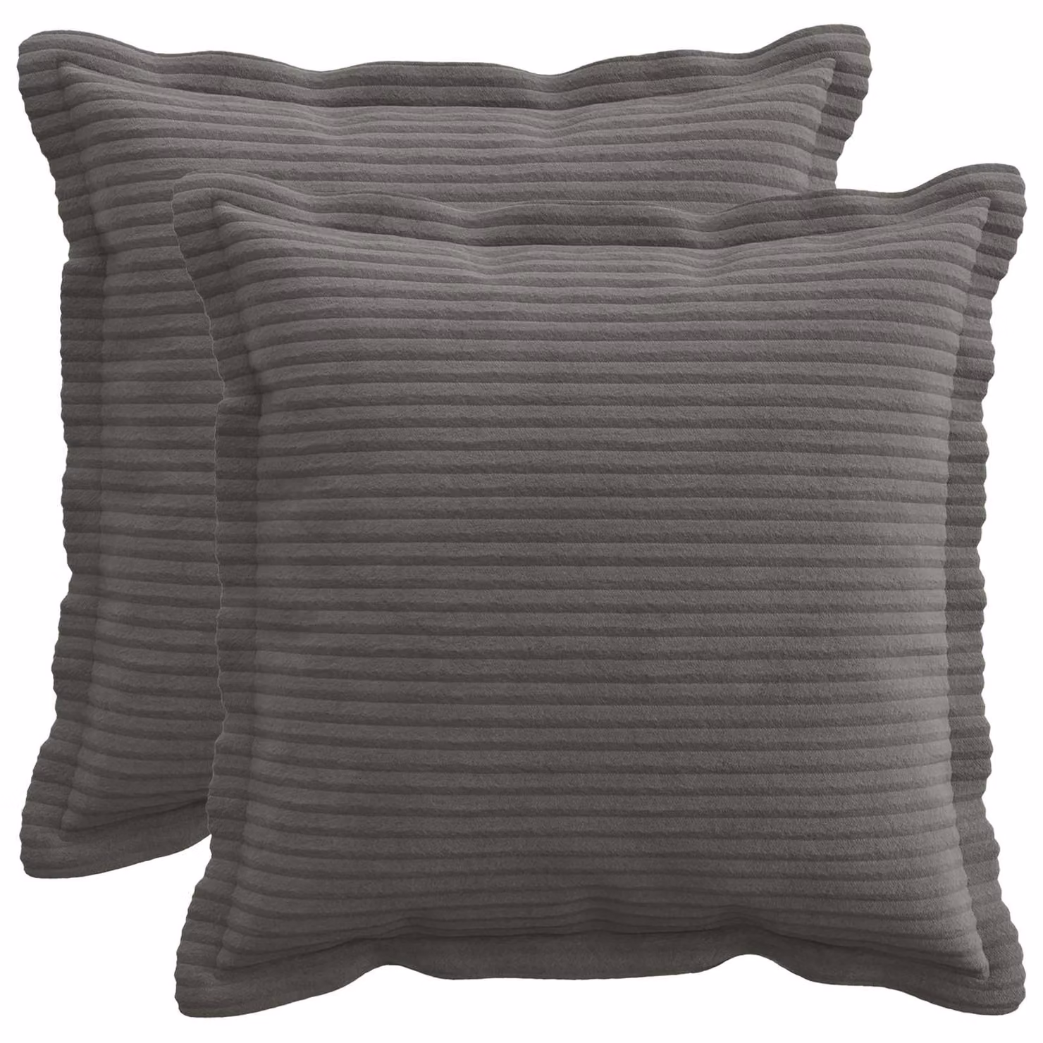 Set di 2 federe vidaXL HOUTEN in velluto a coste grigio scuro, L 40 x P 40 cm