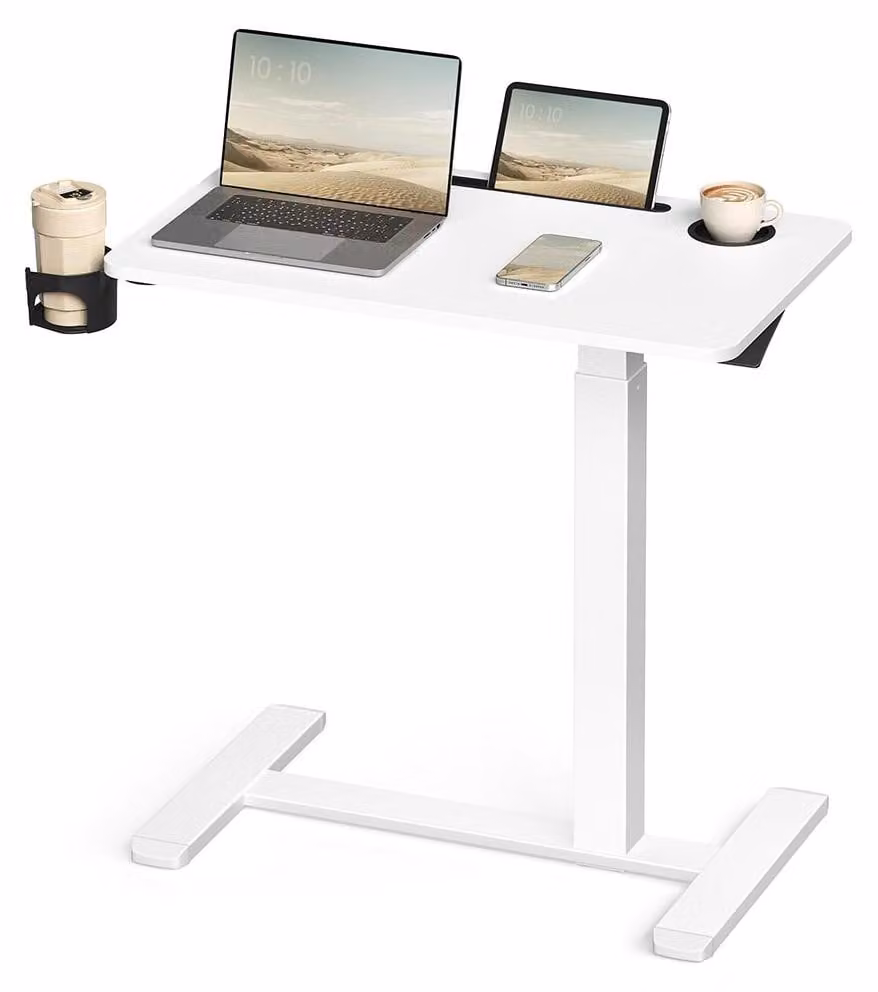 Tavolino laterale mobile e regolabile – scrivania mobile – 70 x 40 x (65–102) cm