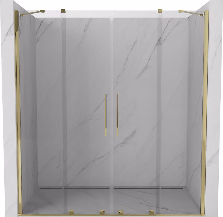 Mexen Velar Duo porte doccia scorrevoli 170 cm, trasparenti, dorate - 871-170-000-02-50