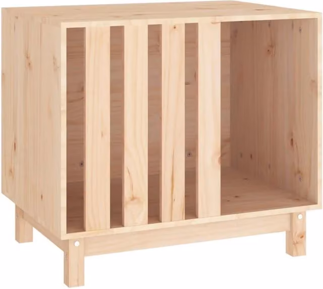 Cuccia per cani in legno di pino massello marrone con pavimento rialzato L/P/H: 70 x 50 x 62 cm