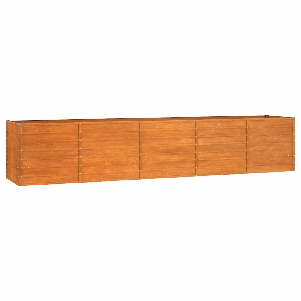 Letto rialzato da giardino vidaXL in acciaio Corten color ruggine L: 400 cm, P: 80 cm, H: 77 cm