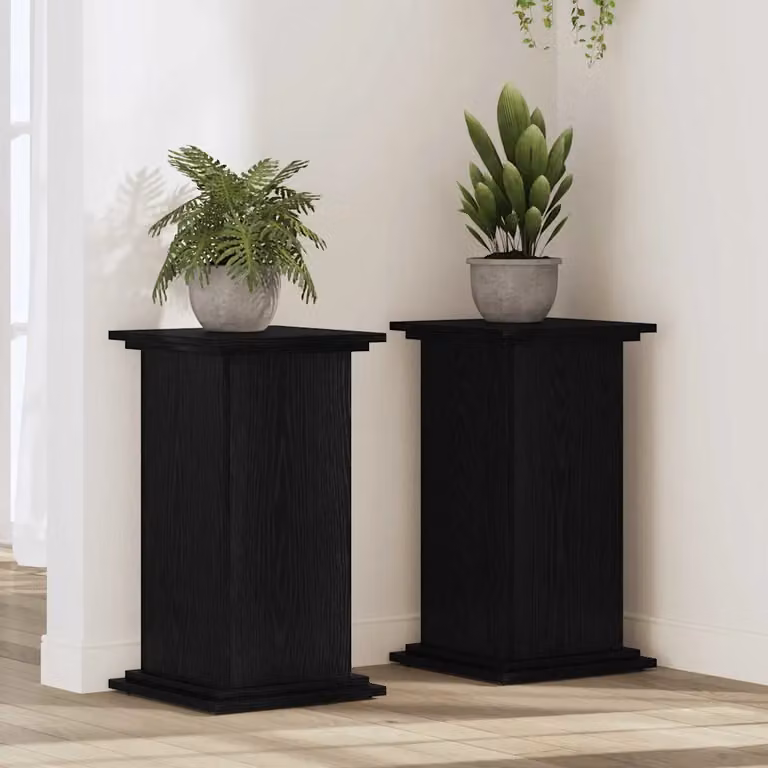 vidaXL Supporto per piante in legno MDF nero, stile minimalista, L/P/H: 33 x 33 x 60 cm