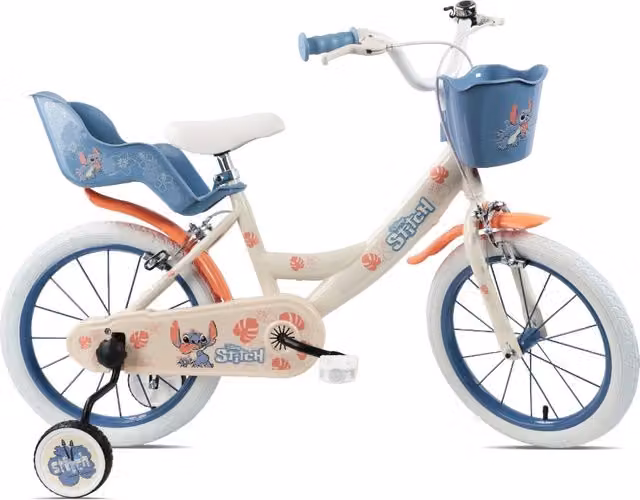 Bicicletta per bambina Tecnobike Shop Denver Disney Stitch 16 pollici arancione e blu