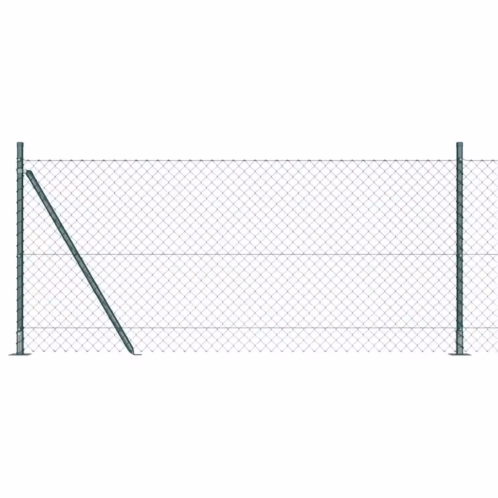 Recinzione a maglie con base in cemento vidaXL verde in acciaio rivestito in PVC 1 x 25 m – 2