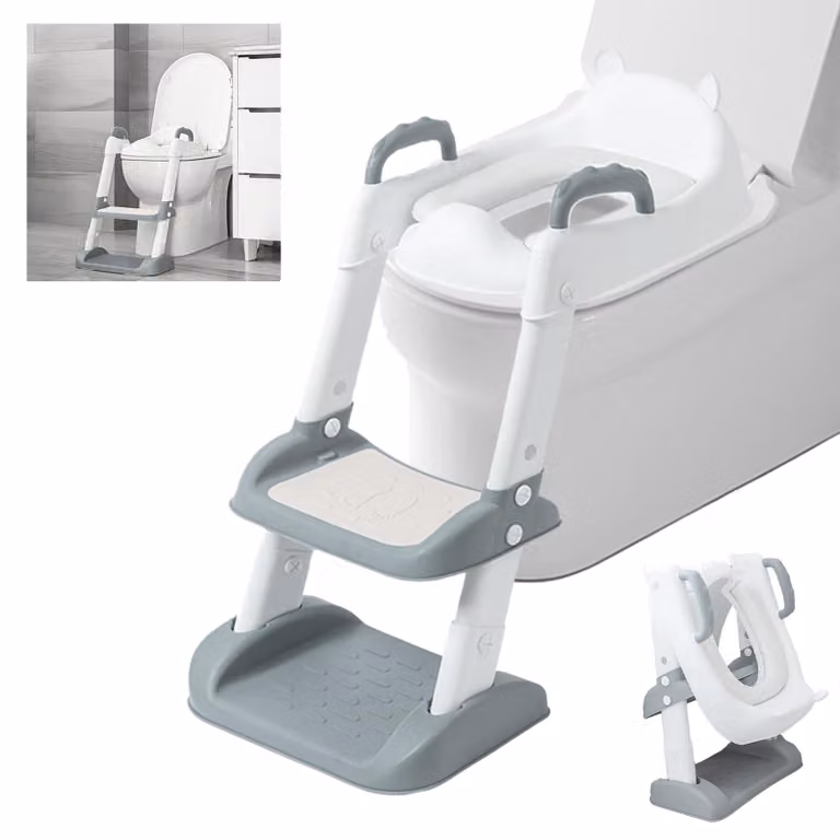 Omgoods - Sedile per WC pieghevole per bambini, 2-in-1