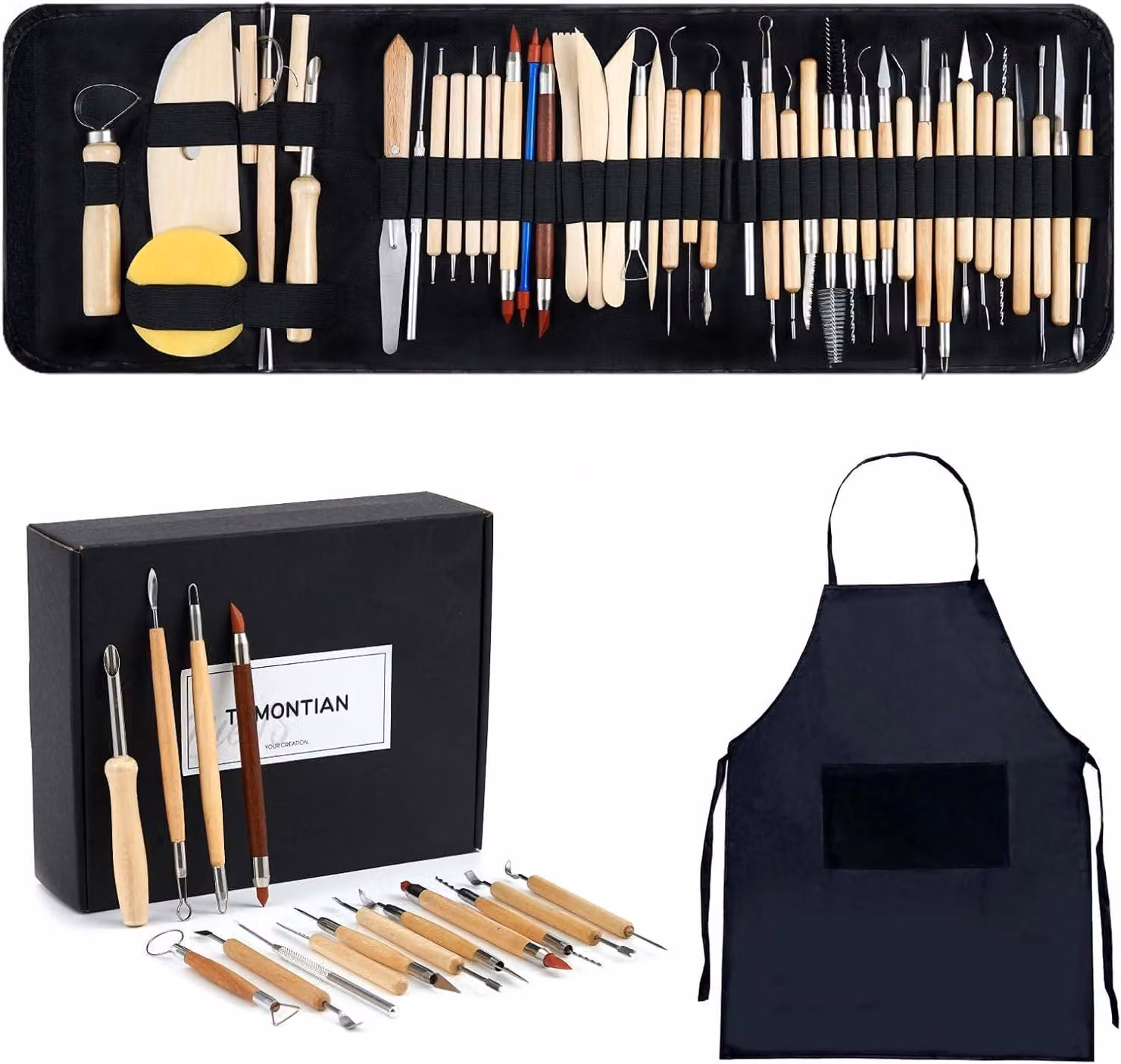 Set di strumenti per la Vetroceramica, 43 pezzi, con doppia faccia, completo di custodia, ideale per principianti
