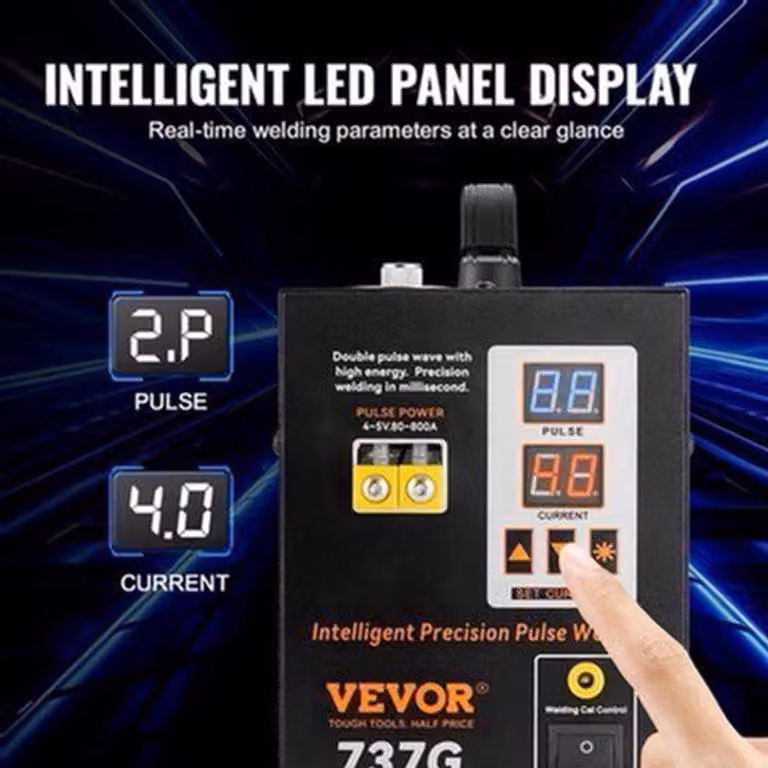 Stazione portatile per saldatura a punti di batterie - Saldatrice da 2,8 kW, 500-800 A, con illuminazione a LED