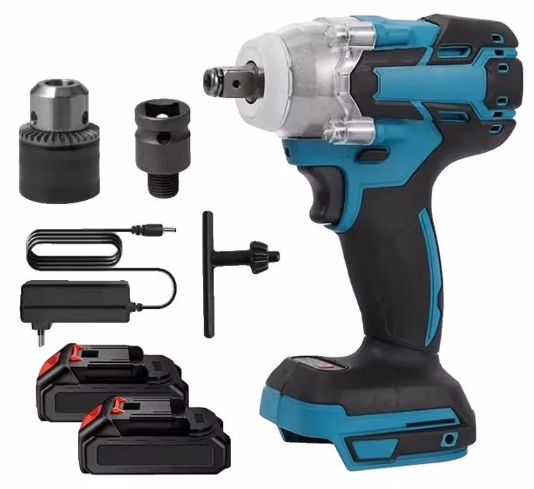 Avvitatore a impulsi, coppia di 520 Nm, motore brushless, con 2 batterie