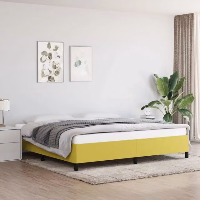 Giroletto vidaXL in tessuto verde e giallo con doghe in legno L/P: 200 x 200 cm
