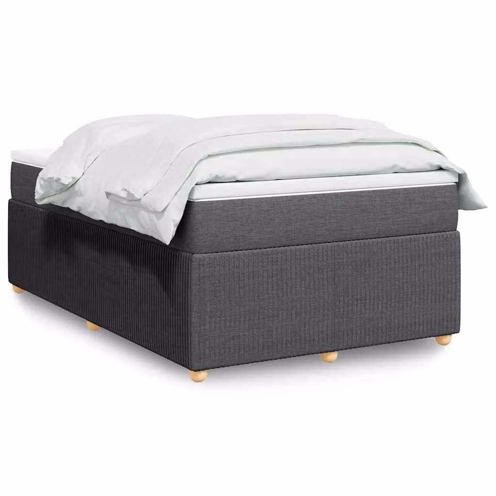 vidaXL Giroletto a Molle Ibrido con Materasso in Tessuto Grigio e Bianco L/P/H: 120 x 200 cm