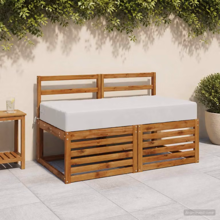 Cuscino per seduta vidaXL SOEST bianco, rettangolare in poliestere con rivestimento lavabile e resistente ai raggi UV, L: 120 cm, P: 80 cm, H: 15 cm