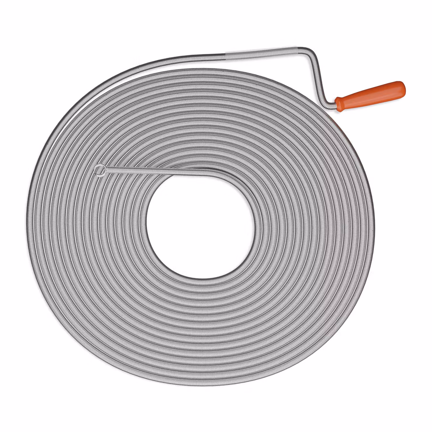 Relaxdays Spirale per la pulizia delle tubature 15 m, per lavandini, WC, docce, vasche da bagno, spirale per lo sblocco degli scarichi, acciaio, argento/rosso