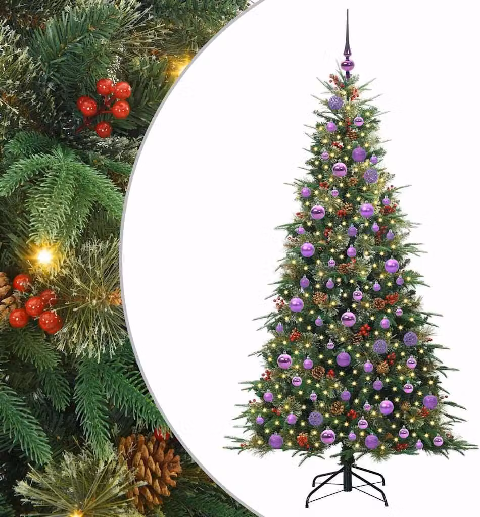 Albero di Natale Artificiale con Rami Pieghevoli Verde 180 cm