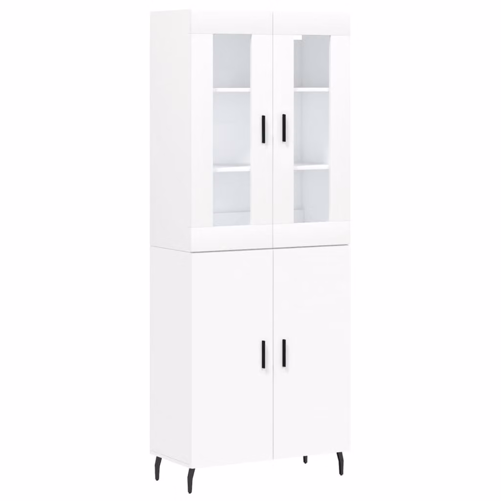 Credenza Bianca 69,5x34x180 cm in Legno Multistrato