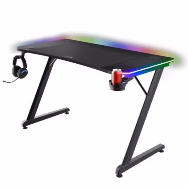 Scrivania da gaming Trust GXT710 Luminus Pro RGB Nero con illuminazione multicolore L: 150 cm, P: 74 cm, H: 60 cm – 2