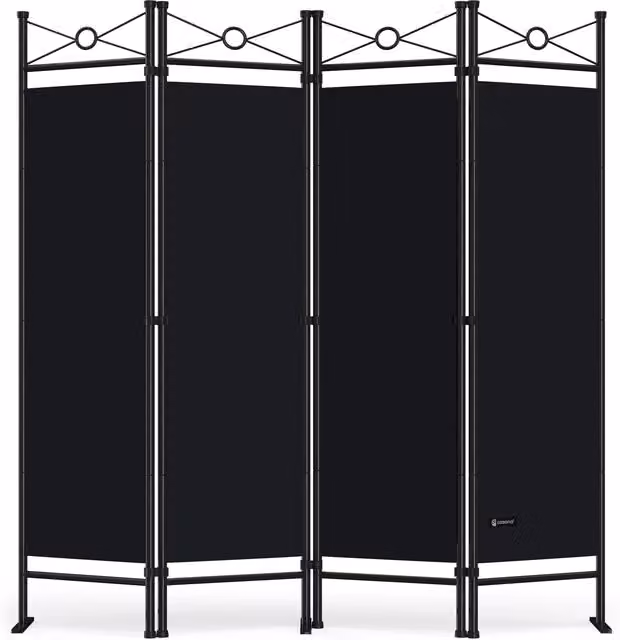 Paravento Casaria nero opaco per giardino e balcone L: 180 cm, H: 163 cm