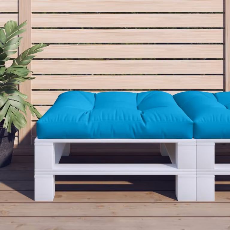 Cuscino per Pallet vidaXL Blu, L 80 x P 80 x H 12 cm in Poliestere Idrorepellente e Resistente ai Raggi UV