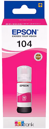 Flacone di inchiostro Epson EcoTank 104 Magenta per ricarica serbatoio ink tank