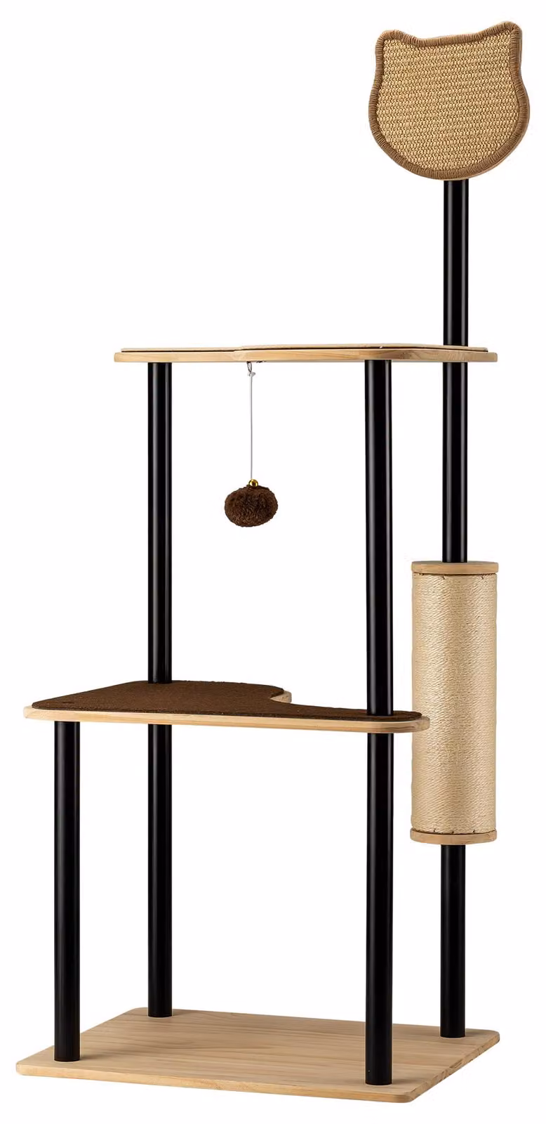Kratzbaum Metall, 48 x 40 x 120 cm, ampia superficie di riposo, per gatti
