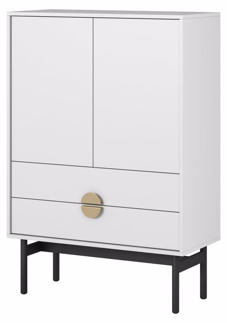 Selsey Stoon II - Mobile alto con 2 ante, bianco, 85 cm