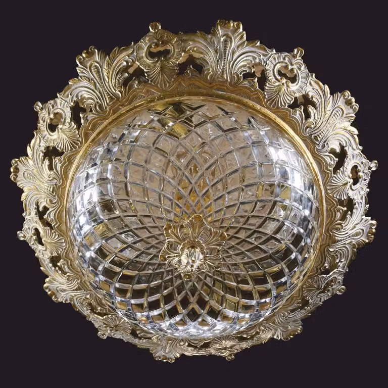 Casa Padrino plafoniera barocca bianco/oro Ø 47 cm - Luci barocche