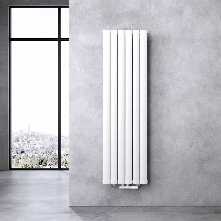 doporro Radiatore Verticale da Bagno 160x46cm, Radiatore a Pannello a Doppio Strato Termoarredo da Parete e Pavimento in Acciaio, Bianco