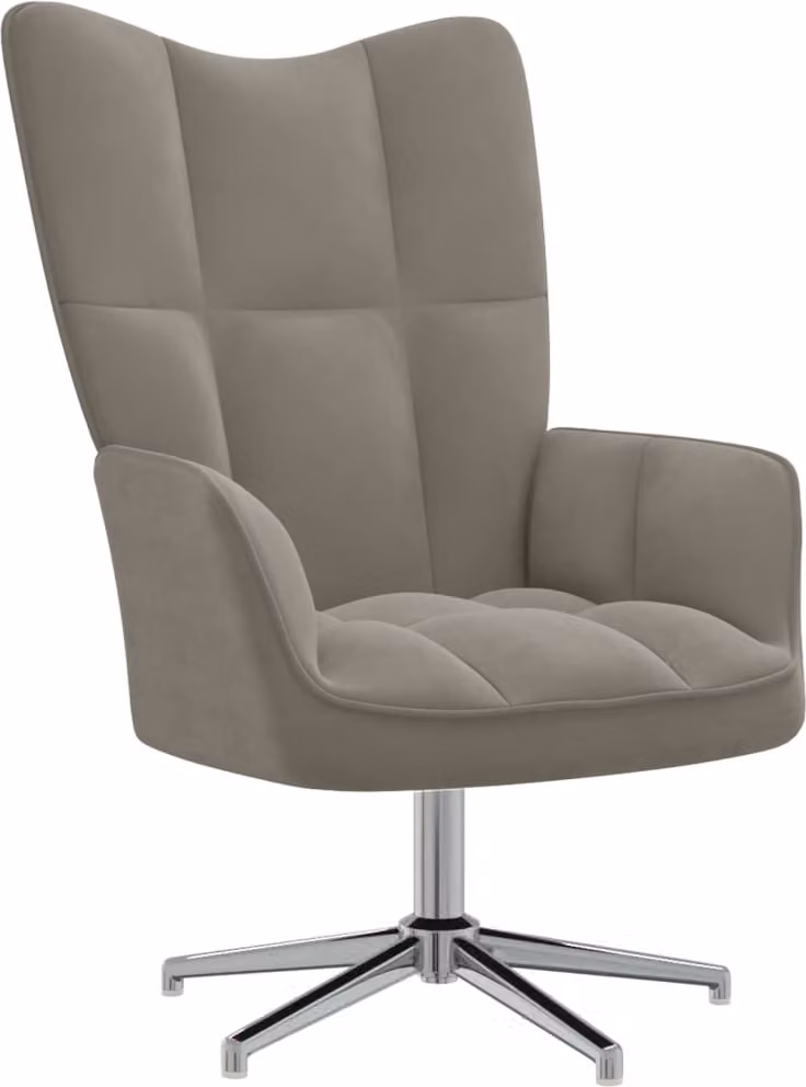 Sedia Relax Grigio Chiaro in Velluto