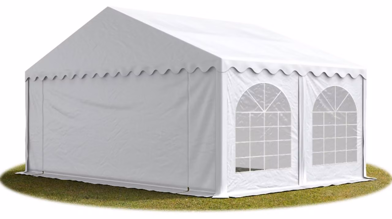 TOOLPORT 5x4 mTendone per feste PREMIUM PVC bianco 100% impermeabile Tendone da esterno Tenda party