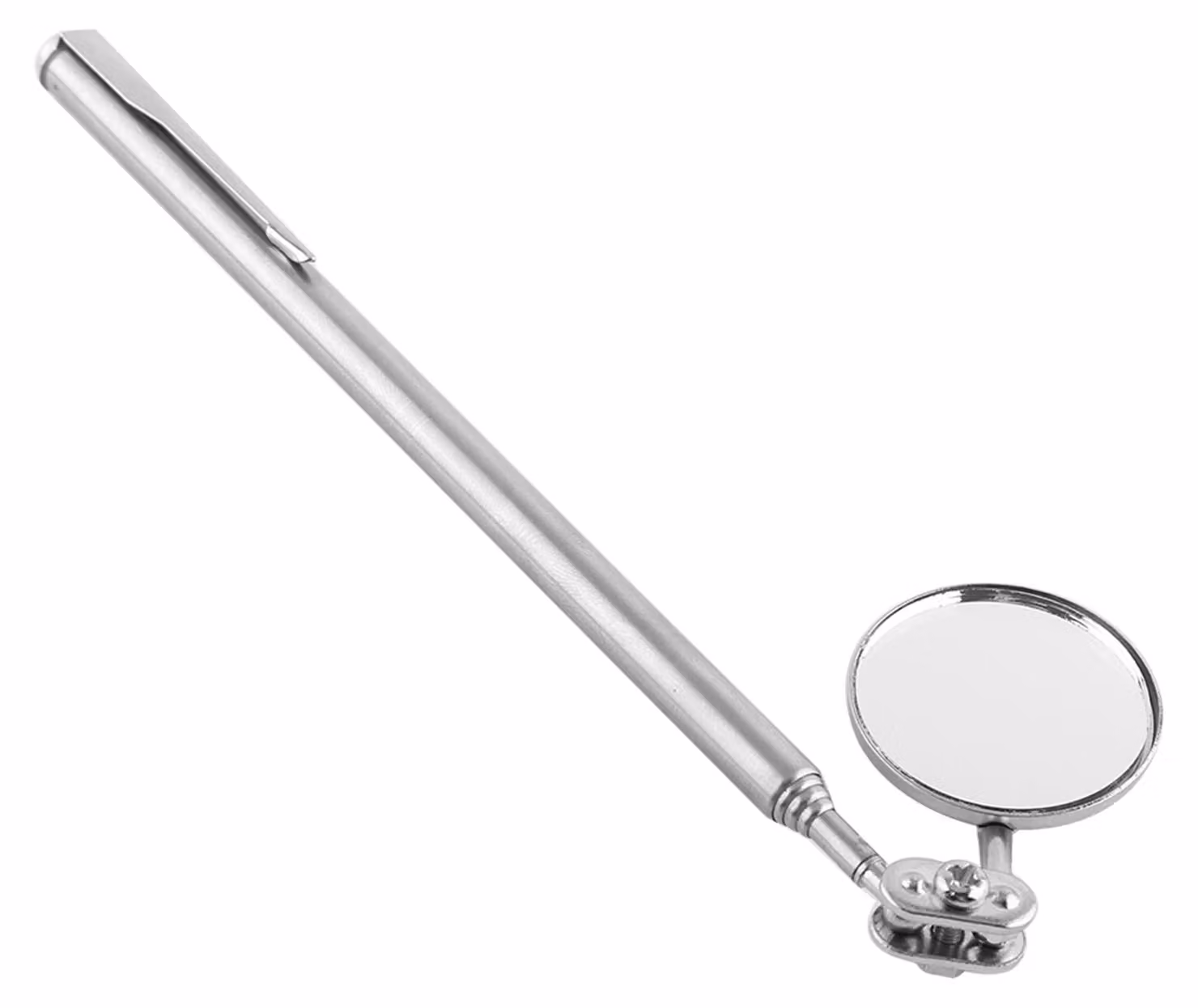 Specchio telescopico di ispezione dell'automobile che estende lo strumento manuale della lente rotonda di rilevazione 30*600mm Clip della penna