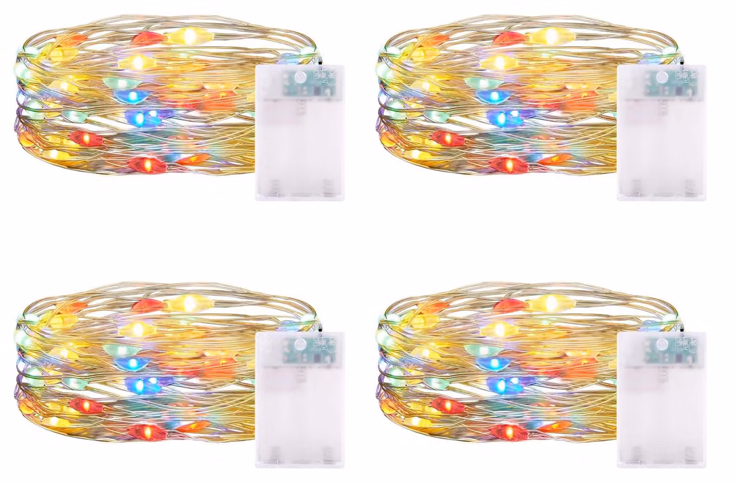 Catena luminosa a LED, 2 metri, 20 LED, alimentata a batteria, impermeabile