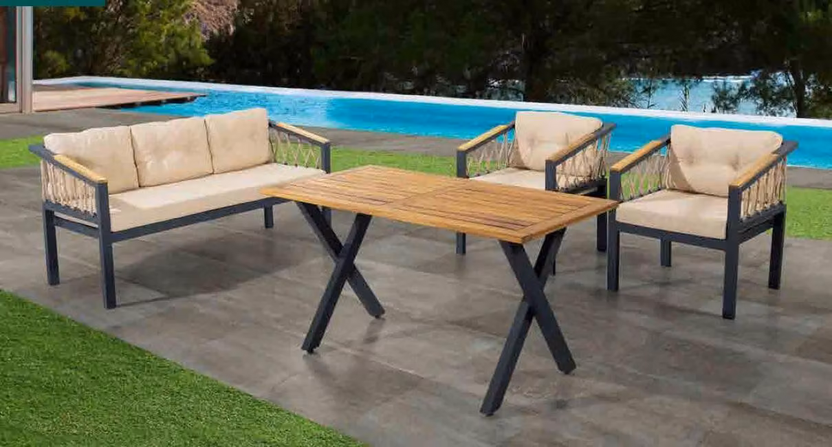 Garten Möbel Sofagarnitur Sitzmöbel Terrasse Tisch Sofa Couch 4tlg. Set