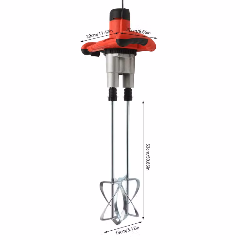 Betoniera elettrica manuale, potenza 1800W, 6 velocità impostabili, rossa, EU