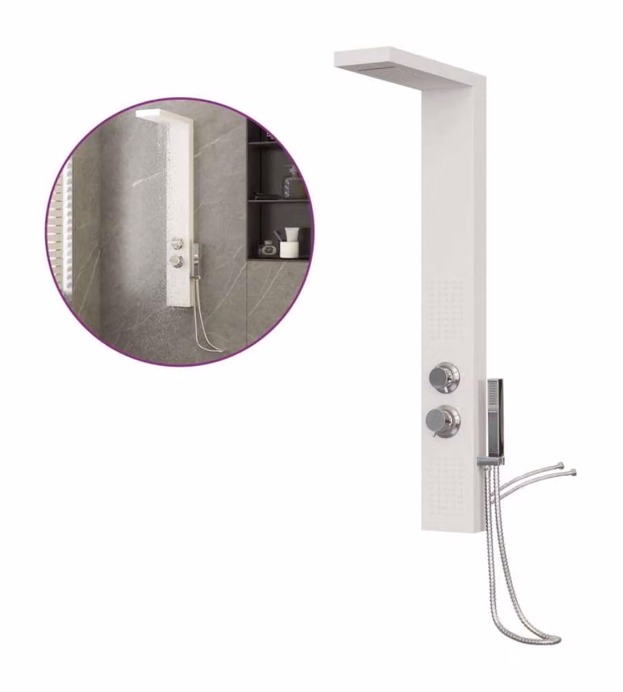Pannello Doccia in Alluminio Bianco vidaXL – 2