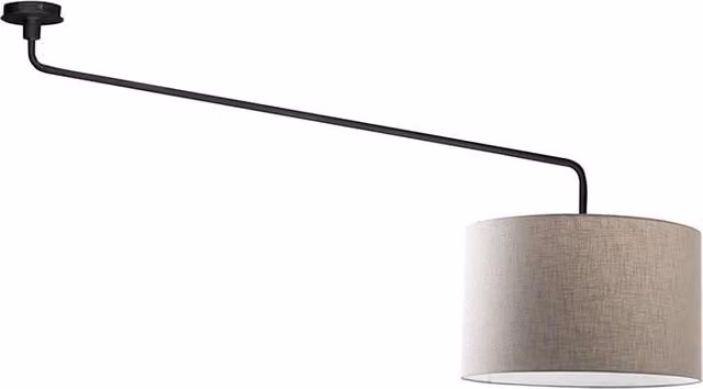 Vivien Plafoniera Nera con Paralume Avorio 48cm - Lampada Soffitto E27, Classe I, IP20, Struttura Metallo Verniciato - Rossini Group