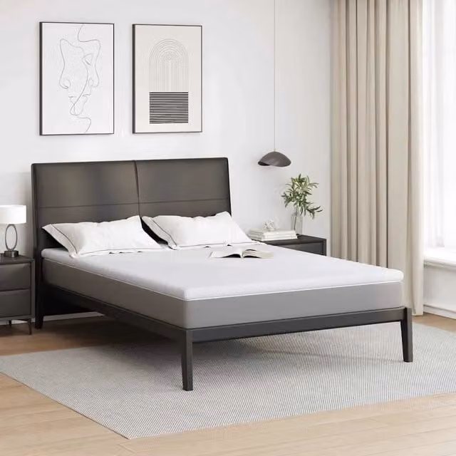 Topper per materasso vidaXL in tessuto jacquard bianco L/P: 160 x 200 cm