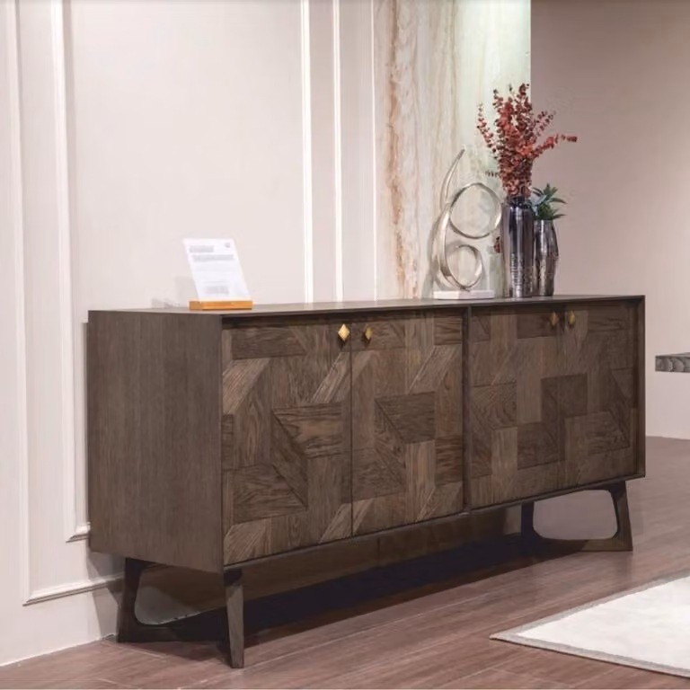 Casa Padrino Credenza a 4 ante marrone/ottone 210 cm - Mobili