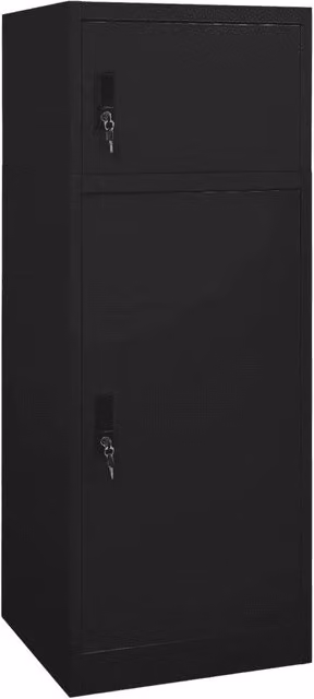 Armadio per selle nero con custodia sicura 53 x 53 x 140 cm in acciaio nero 02_0046982