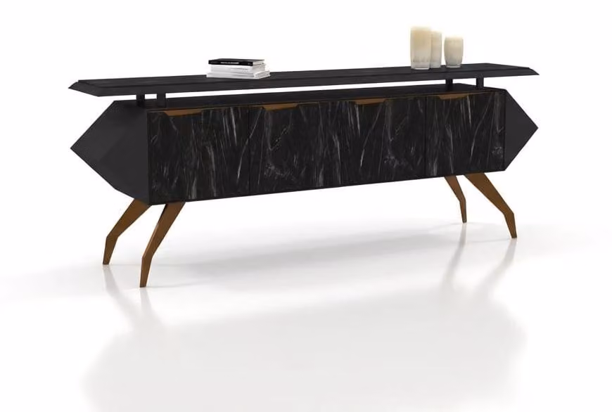 Scrivania da ufficio esclusiva, design moderno, colore nero, ideale per l'ufficio del direttore